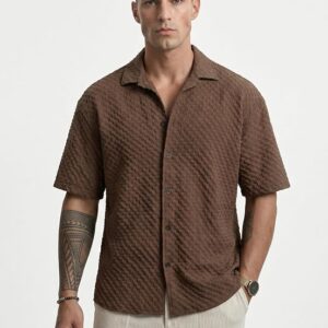Shirt for Men|| Men Stylish Shirt||Button Down Shirts Half Sleeve Bubble Fashion Textured Shirt